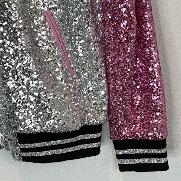 New Just Drew Custom Sequins Bomber Jacket Small - Picture 5 of 12